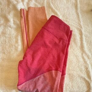 Outdoor Voices Coral and Fuchsia Leggings